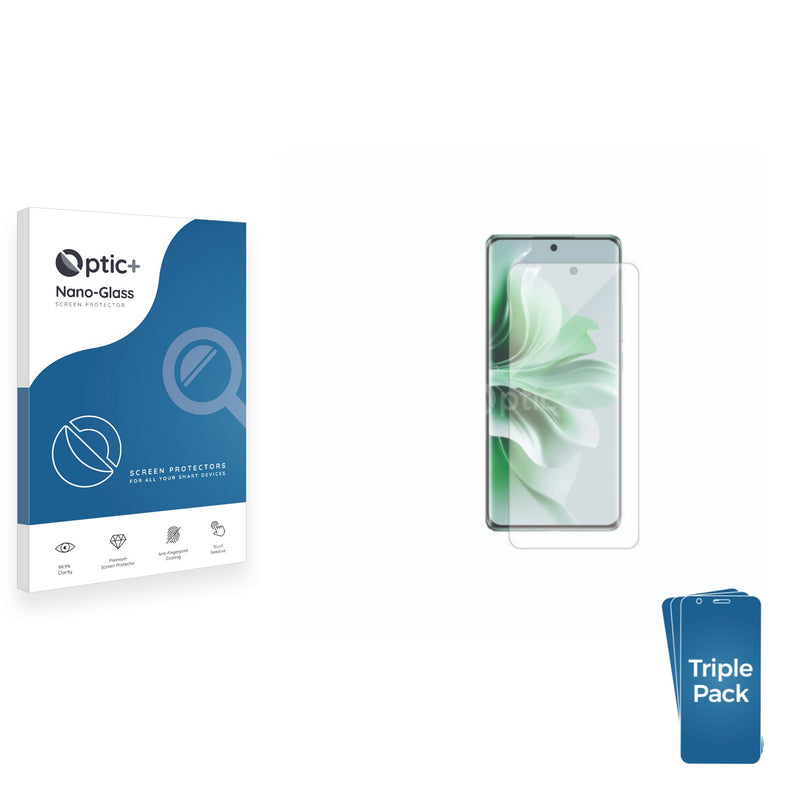 3pk Optic+ Nano Glass Screen Protectors for Oppo Reno 11 F