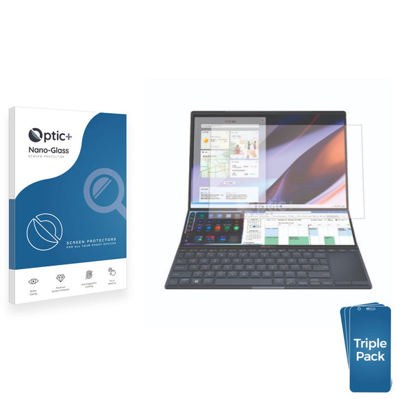 3pk Optic+ Nano Glass Screen Protectors for ASUS ZenBook Pro 14 Duo OLED UX8402