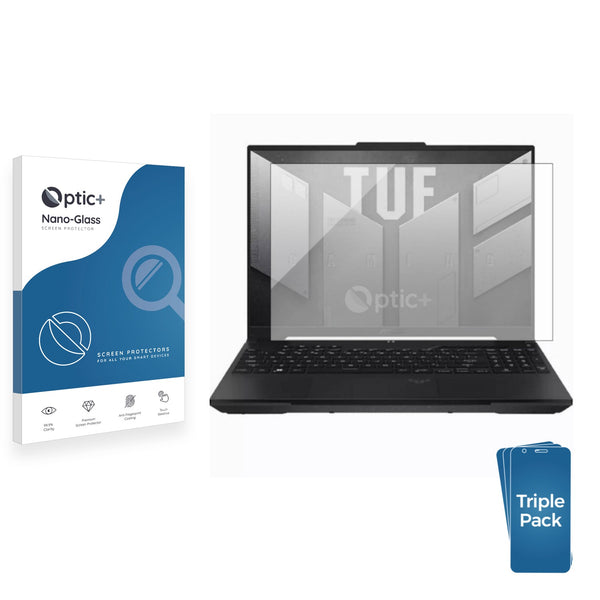 3pk Optic+ Nano Glass Screen Protectors for ASUS TUF Gaming A16