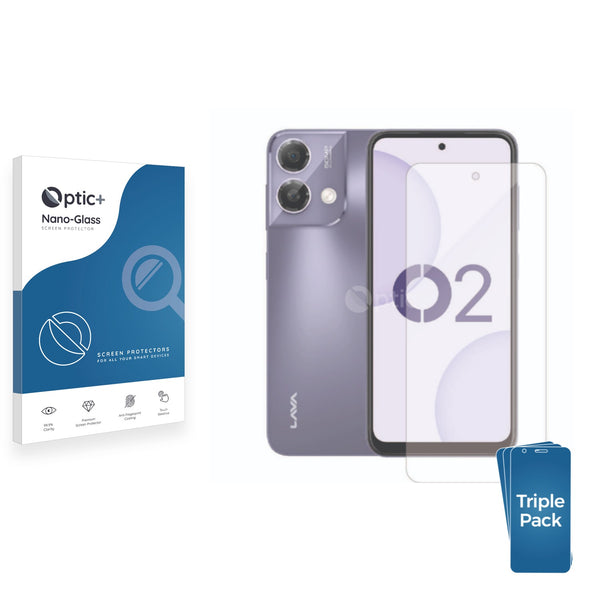 3pk Optic+ Nano Glass Screen Protectors for Lava O2