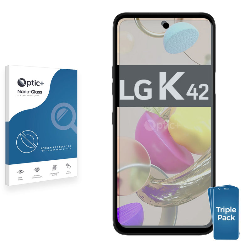 3pk Optic+ Nano Glass Screen Protectors for LG K42