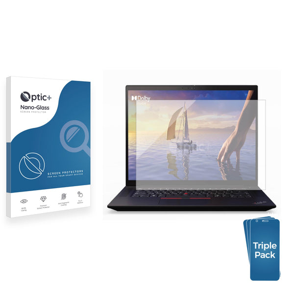 3pk Optic+ Nano Glass Screen Protectors for Lenovo ThinkPad X1 Extreme 16 Non-Touch (5. Gen.)