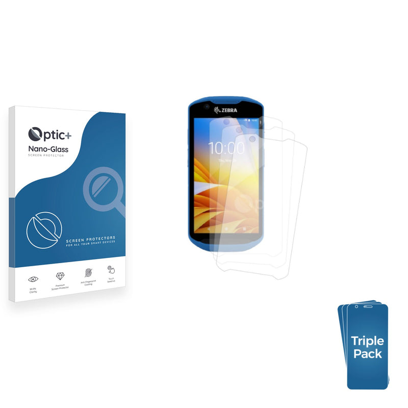 3-pack of Nano Glass screen protectors for Zebra TC52x-HC