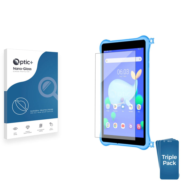 3pk Optic+ Nano Glass Screen Protectors for Blackview Tab 5 Kids