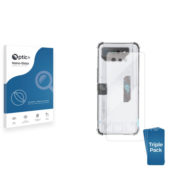3pk Optic+ Nano Glass Rear Protectors for Asus ROG Phone 7