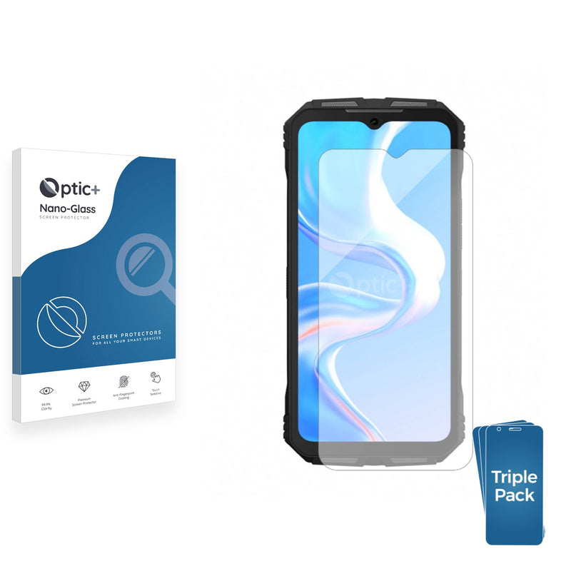 3pk Optic+ Nano Glass Screen Protectors for Doogee V31 GT