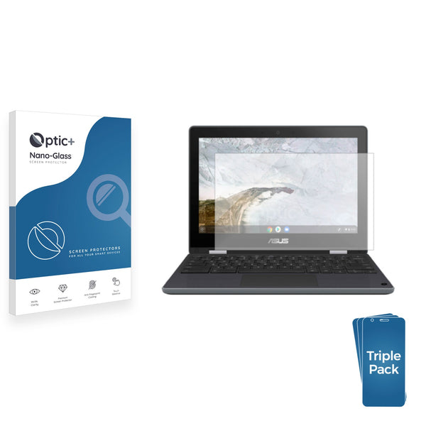 3pk Optic+ Nano Glass Screen Protectors for ASUS Chromebook Flip C214MA (Non-Touch)