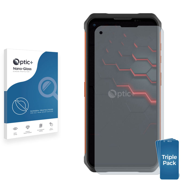 3pk Optic+ Nano Glass Screen Protectors for Doogee V10