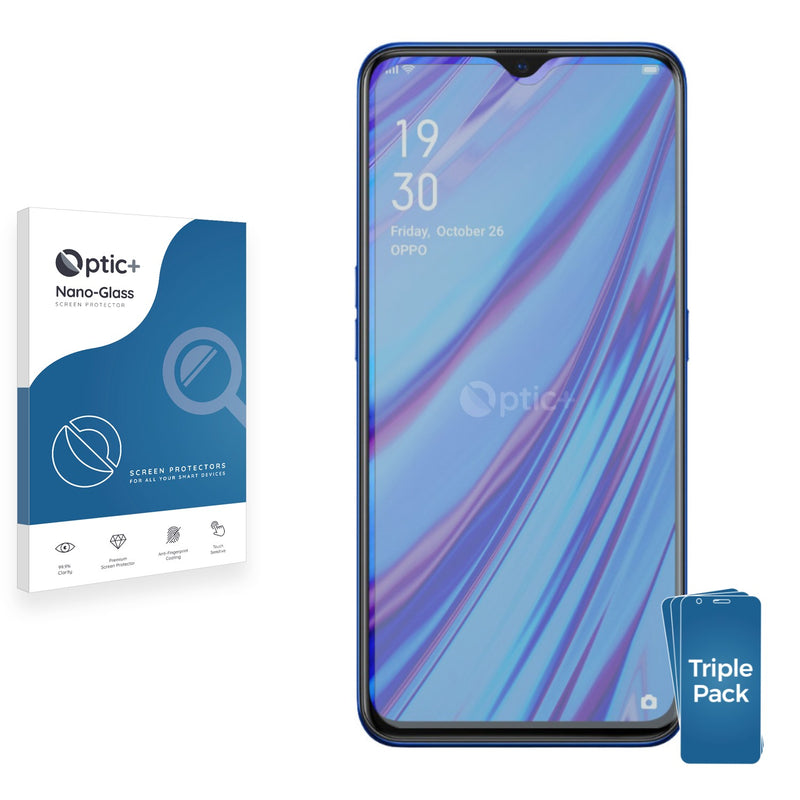 3pk Optic+ Nano Glass Screen Protectors for Oppo A9 2020