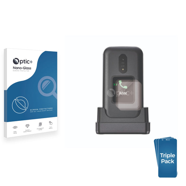 3-pack of Nano Glass screen protectors for Doro 2880 (Outer Display)