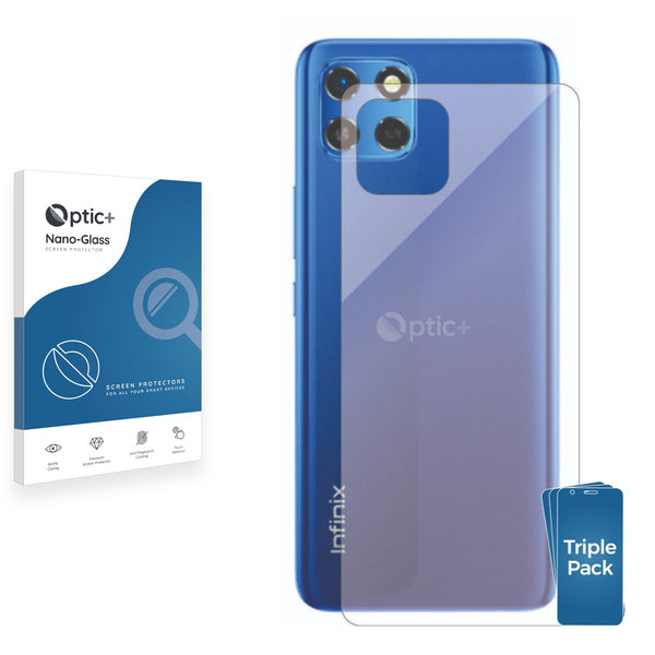 3pk Optic+ Nano Glass Rear Protectors for Infinix Smart 6 HD (Back)