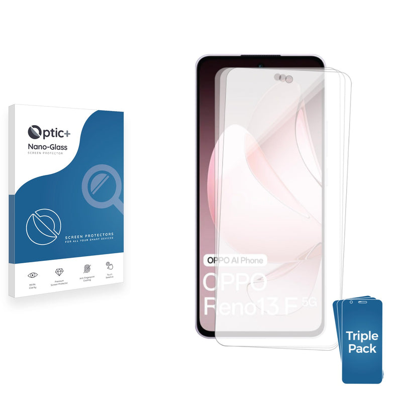 3-pack of Nano Glass screen protectors for Oppo Reno 13 F 4G