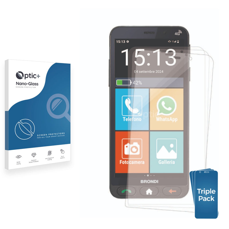 3-pack of Nano Glass screen protectors for Brondi Amico Vero 4G
