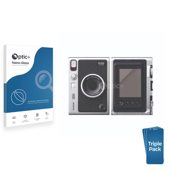 3pk Optic+ Nano Glass Screen Protectors for Fujifilm Instax Mini Evo