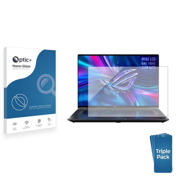 3pk Optic+ Nano Glass Screen Protectors for Asus ROG Flow X16