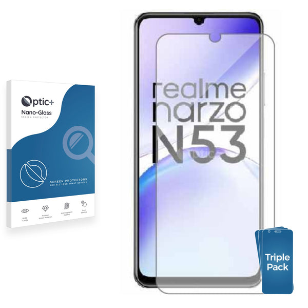 3pk Optic+ Nano Glass Screen Protectors for realme Narzo  N53