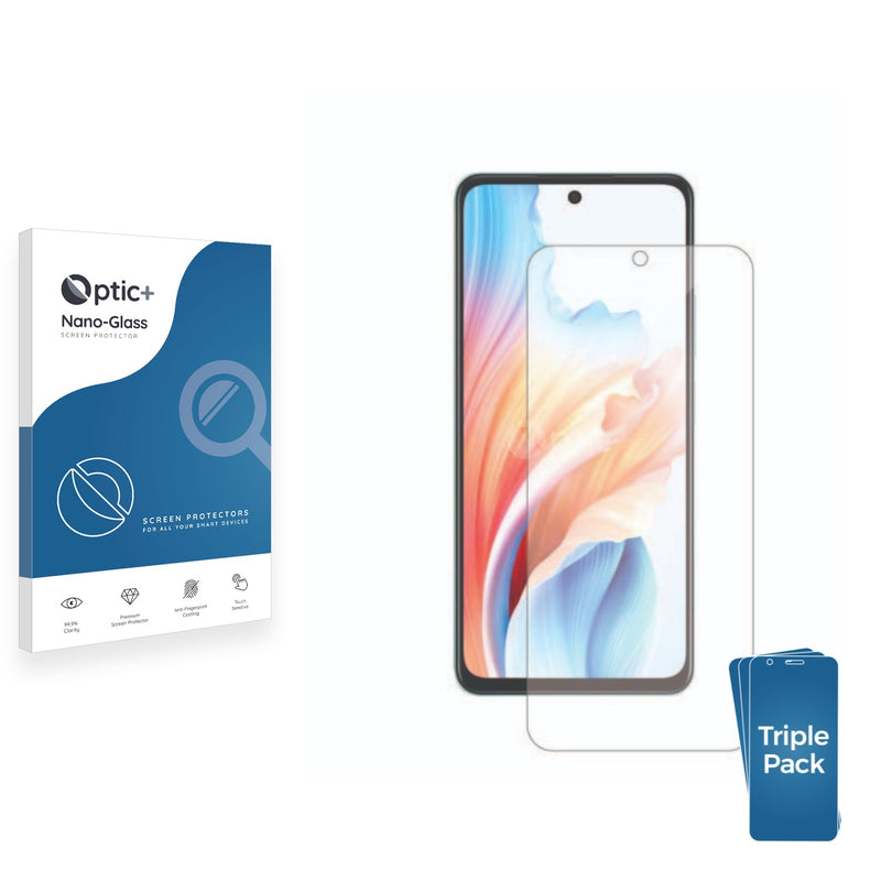 3pk Optic+ Nano Glass Screen Protectors for Oppo A79 5G