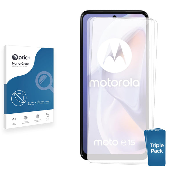 3-pack of Nano Glass screen protectors for Motorola Moto E15