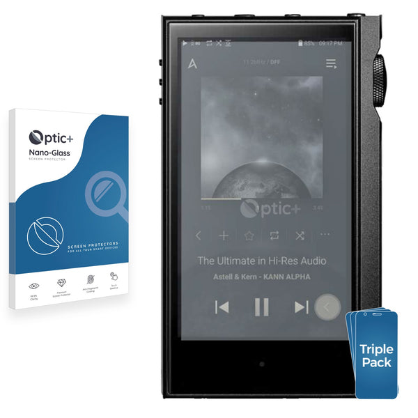 3pk Optic+ Nano Glass Screen Protectors for Astell&Kern Kann Alpha