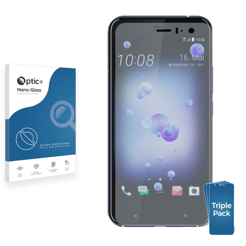 3pk Optic+ Nano Glass Screen Protectors for HTC U11