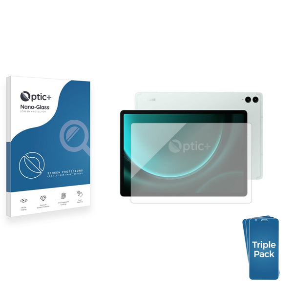 3pk Optic+ Nano Glass Screen Protectors for Samsung Galaxy Tab S9 FE+