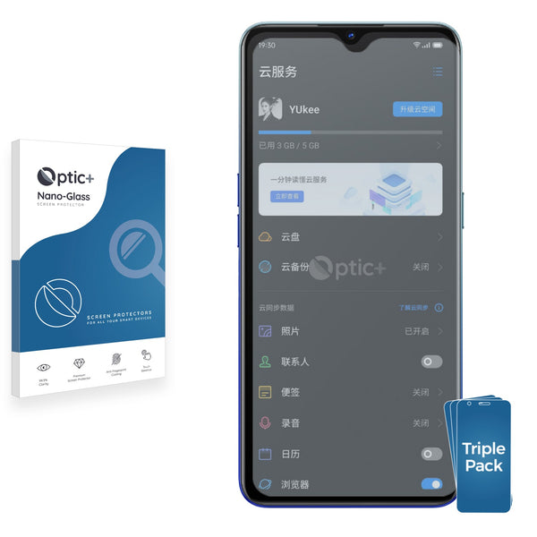 3pk Optic+ Nano Glass Screen Protectors for Oppo Reno 3