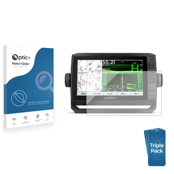3pk Optic+ Nano Glass Screen Protectors for Garmin echoMAP UHD 94sv