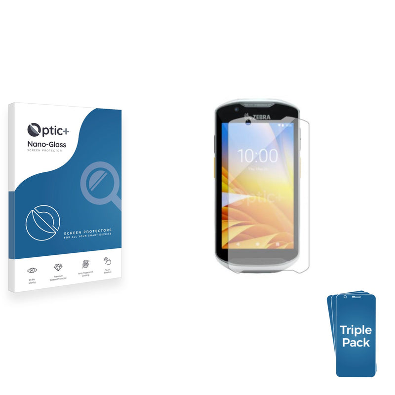 3pk Optic+ Nano Glass Screen Protectors for Zebra TC52X