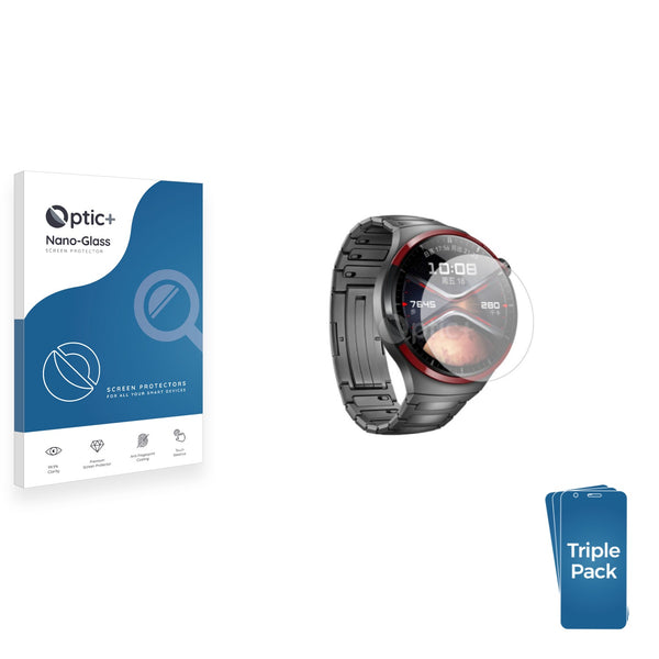 3pk Optic+ Nano Glass Screen Protectors for Huawei Watch 4 Pro Space Edition