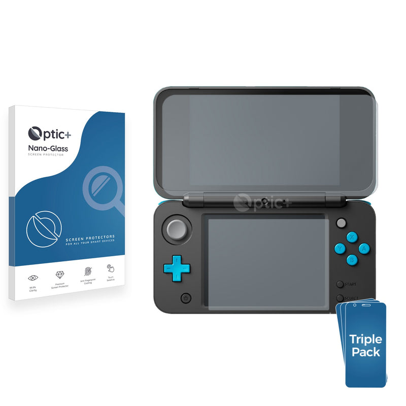 3pk Optic+ Nano Glass Screen Protectors for New Nintendo 2DS XL