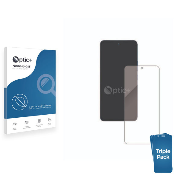 3pk Optic+ Nano Glass Screen Protectors for Vivo V40 SE