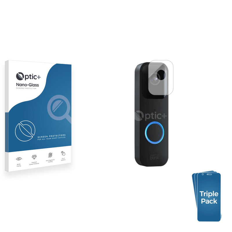 3pk Optic+ Nano Glass Screen Protectors for Blink Video Doorbell