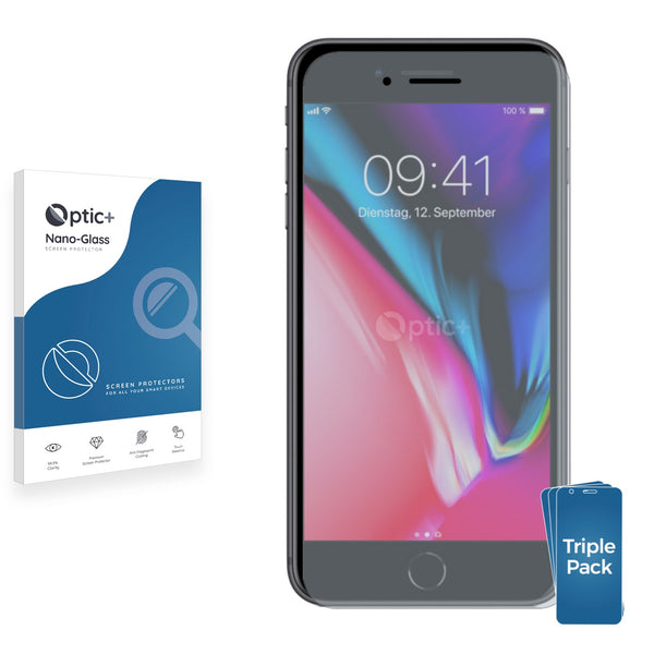 3pk Optic+ Nano Glass Screen Protectors for Apple iPhone 8 Plus