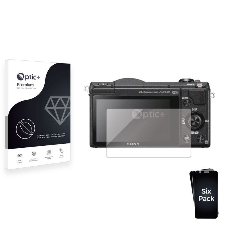 6pk Optic+ Premium Film Screen Protectors for Sony Alpha 5100 (DSLR-A5100)