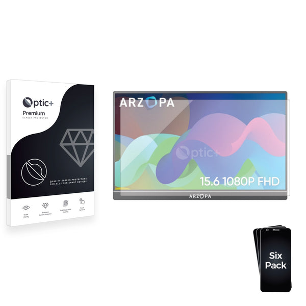 6pk Optic+ Premium Film Screen Protectors for ARZOPA 15.6" Portable Monitor