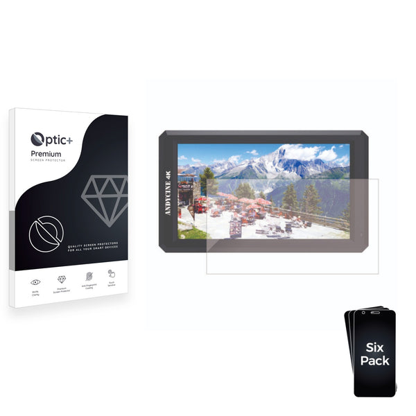 6pk Optic+ Premium Film Screen Protectors for ANDYCINE A6 5.7" Monitor