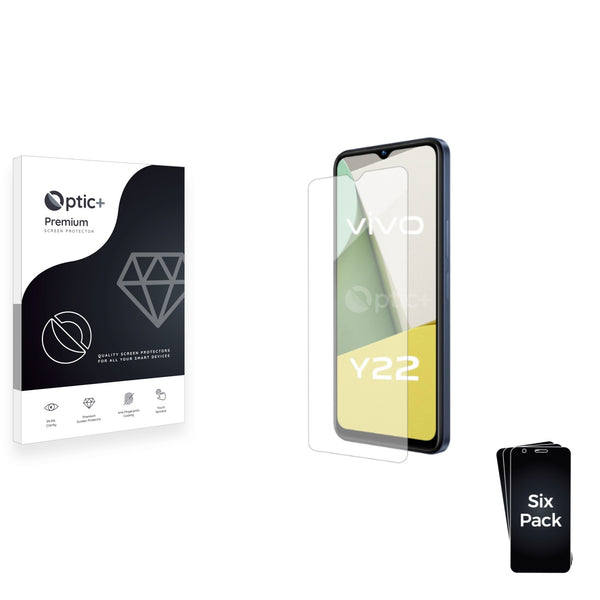 6pk Optic+ Premium Film Screen Protectors for Vivo Y22