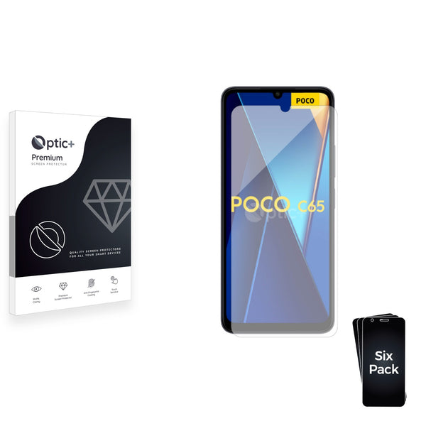 6pk Optic+ Premium Film Screen Protectors for Xiaomi Poco C65