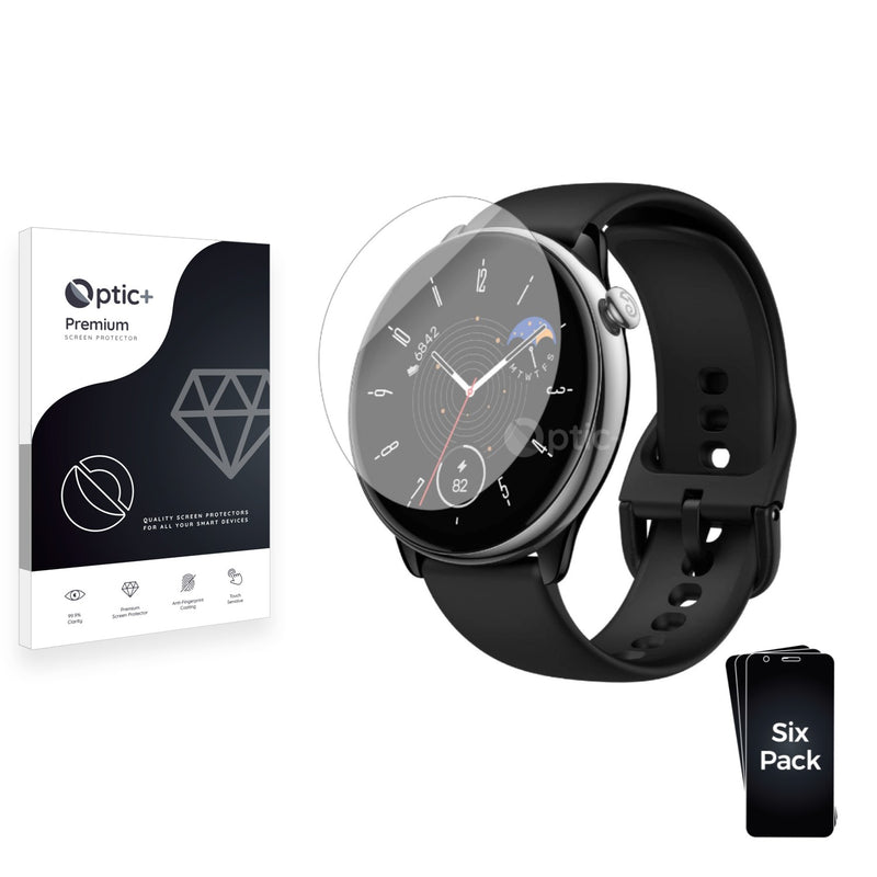 6pk Optic+ Premium Film Screen Protectors for Huami Amazfit GTR Mini