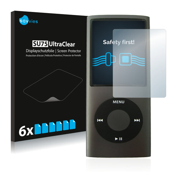 6x Savvies SU75 Screen Protector for Apple iPod nano (4th generation)