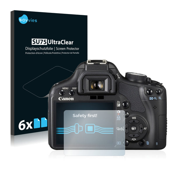 6x Savvies SU75 Screen Protector for Canon EOS 500D