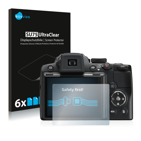 6x Savvies SU75 Screen Protector for Nikon Coolpix P500