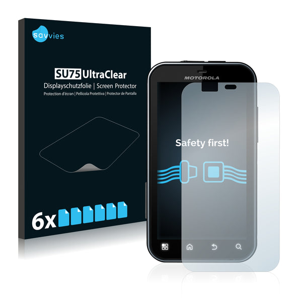 6x Savvies SU75 Screen Protector for Motorola Defy+ MB526