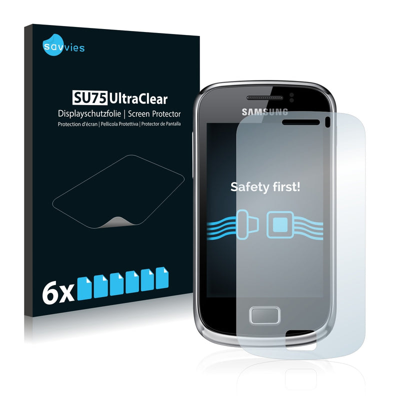 6x Savvies SU75 Screen Protector for Samsung Galaxy Mini 2 S6500