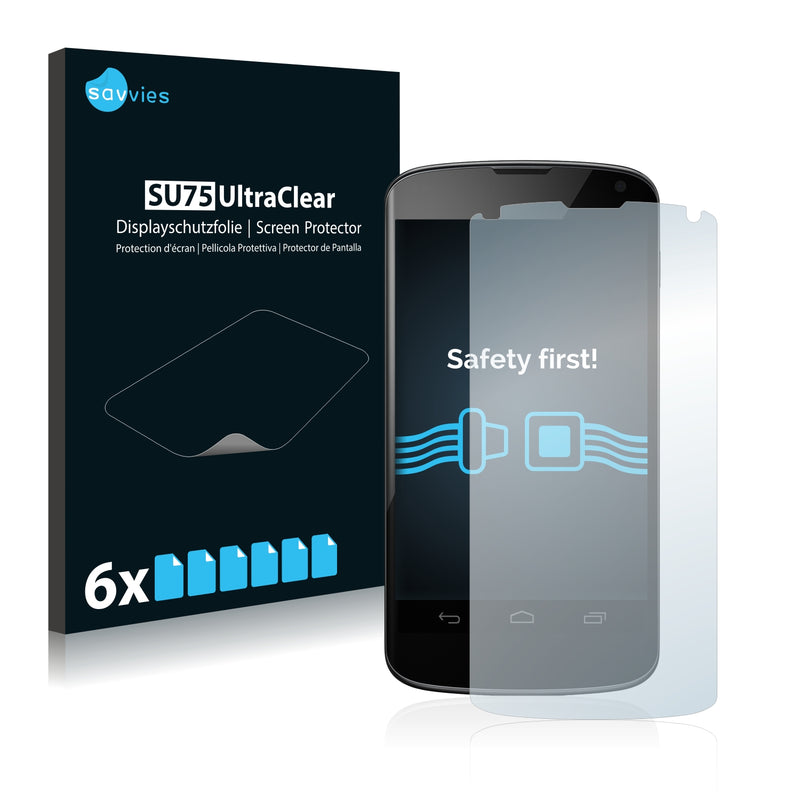 6x Savvies SU75 Screen Protector for LG Electronics Google Nexus 4