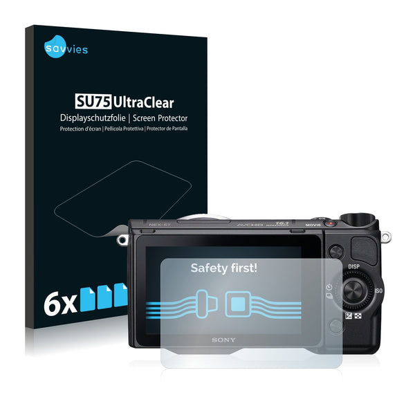 6x Savvies SU75 Screen Protector for Sony Alpha NEX-5T