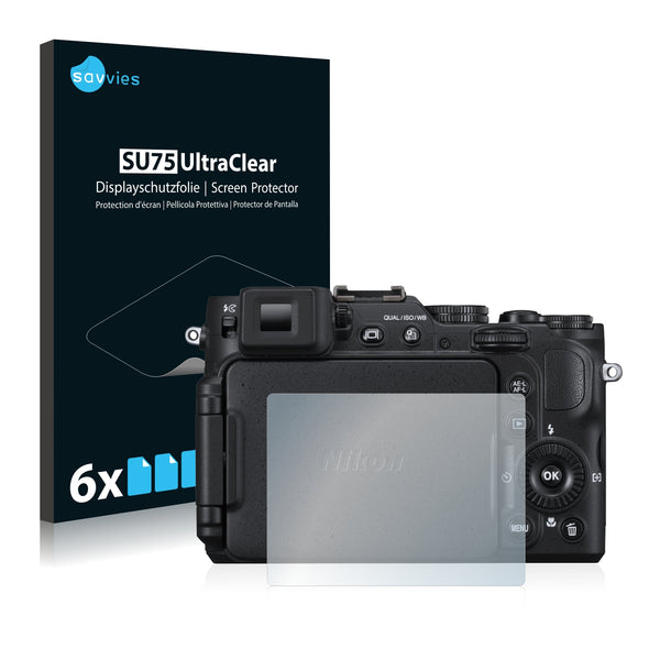 6x Savvies SU75 Screen Protector for Nikon Coolpix P7800