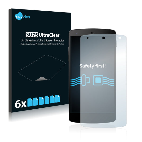 6x Savvies SU75 Screen Protector for Google Nexus 5