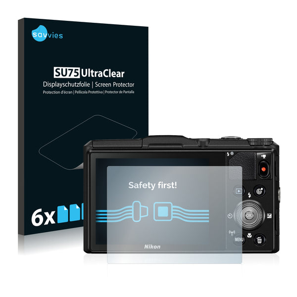 6x Savvies SU75 Screen Protector for Nikon Coolpix S9700