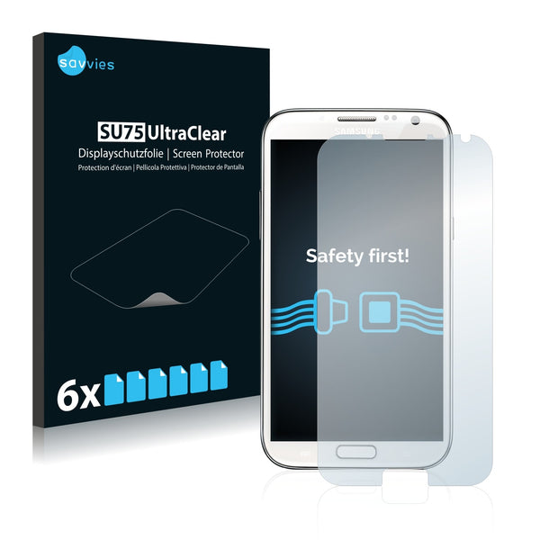 6x Savvies SU75 Screen Protector for Samsung Galaxy Note 2 II N7100